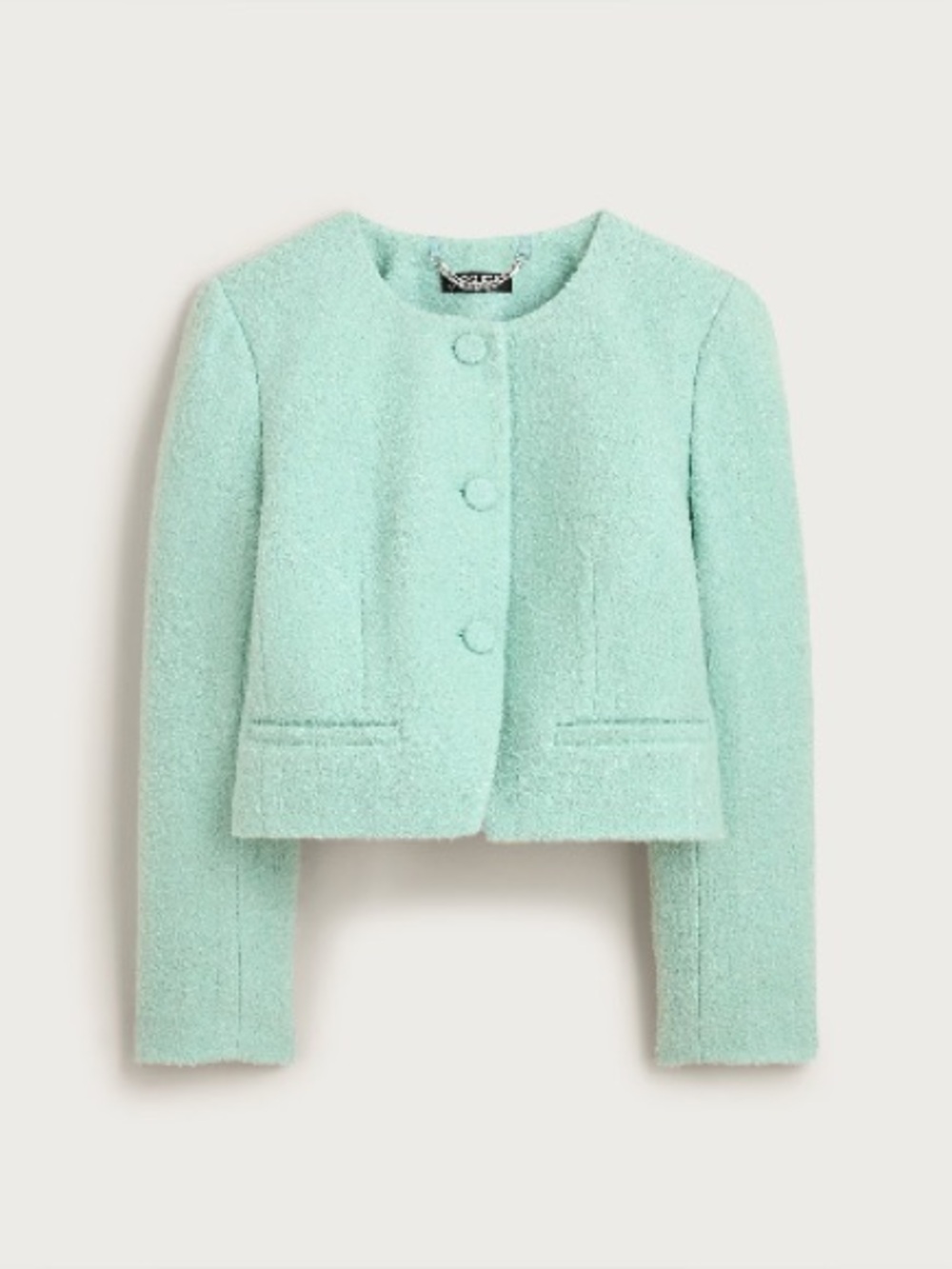 J.Crew Lady jacket in bouclé tweed-Faded Mint-NWT